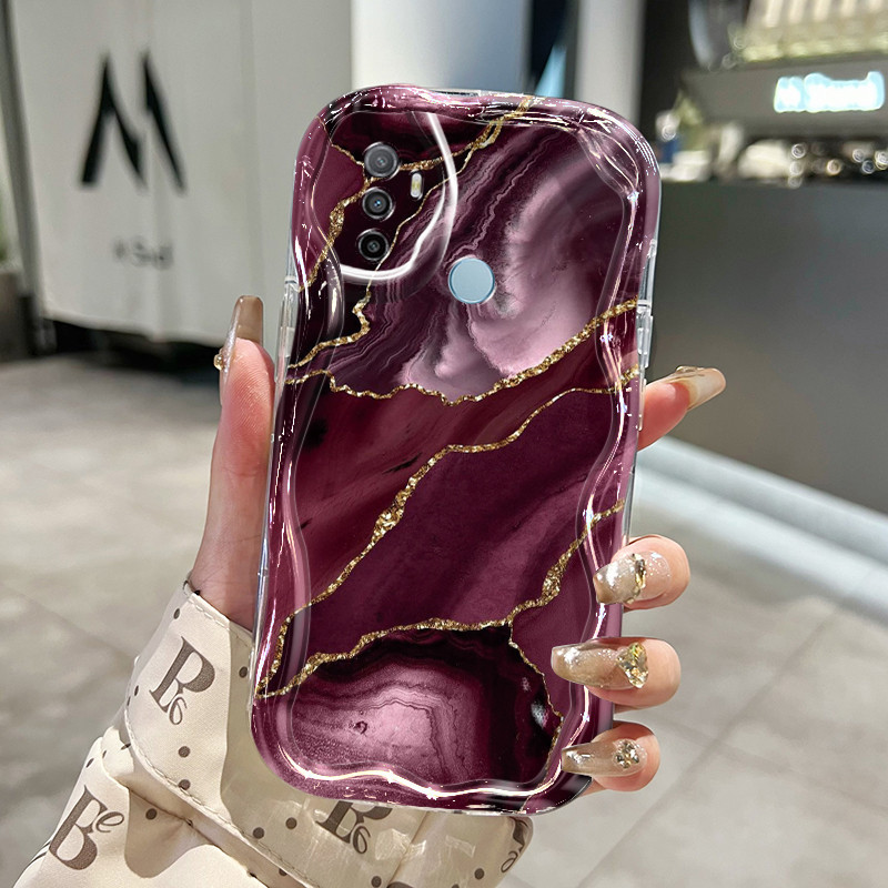 Casing Hp OPPO A53 2020 A53s A32 A33 2020 A11s Case lembut Kesing casing ponsel pola tekstur marmer 