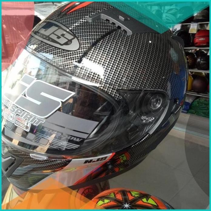 HELM NJS SHADOW DOUBLE VISOR MOTIF CARBON KILAT 19F3B2024 last stok