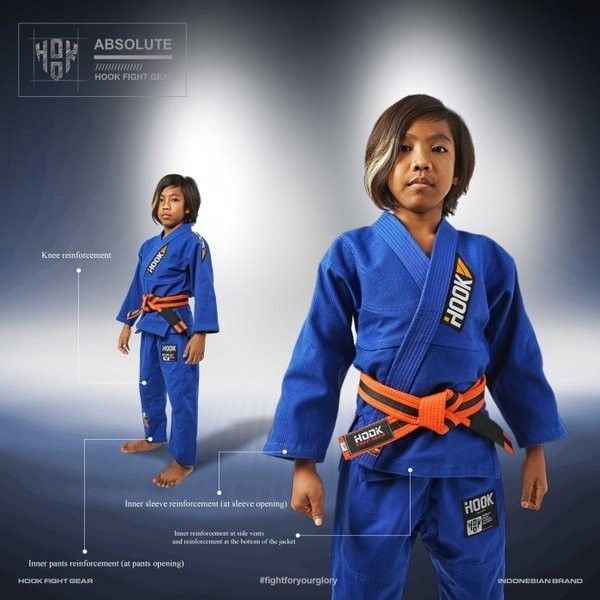 Gi BJJ Anak Hook Fight Gear Gi Jiujitsu Anak BJJ Gi Anak Hook