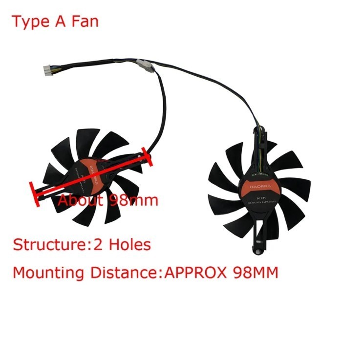 Fan Afox Colorful Gtx 1060 1070 Ti Rx 6600 6600M Rx 580 85Mm 4Pin