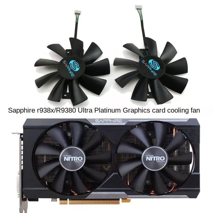 Fan Kipas R9 380 380X Sapphire Nitro Oem 100Mm 4Pin