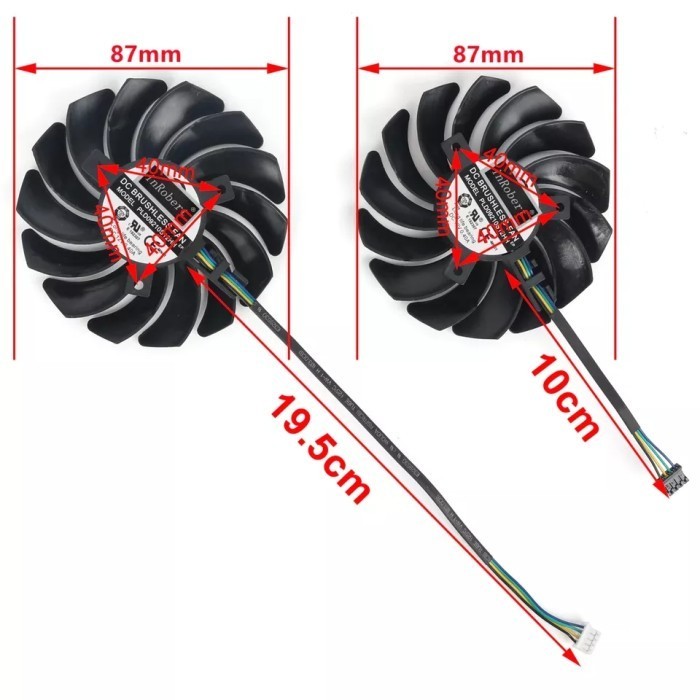 Fan Kipas Msi Rtx 2060 2070 20 Super Ventus 87Mm 4Pin