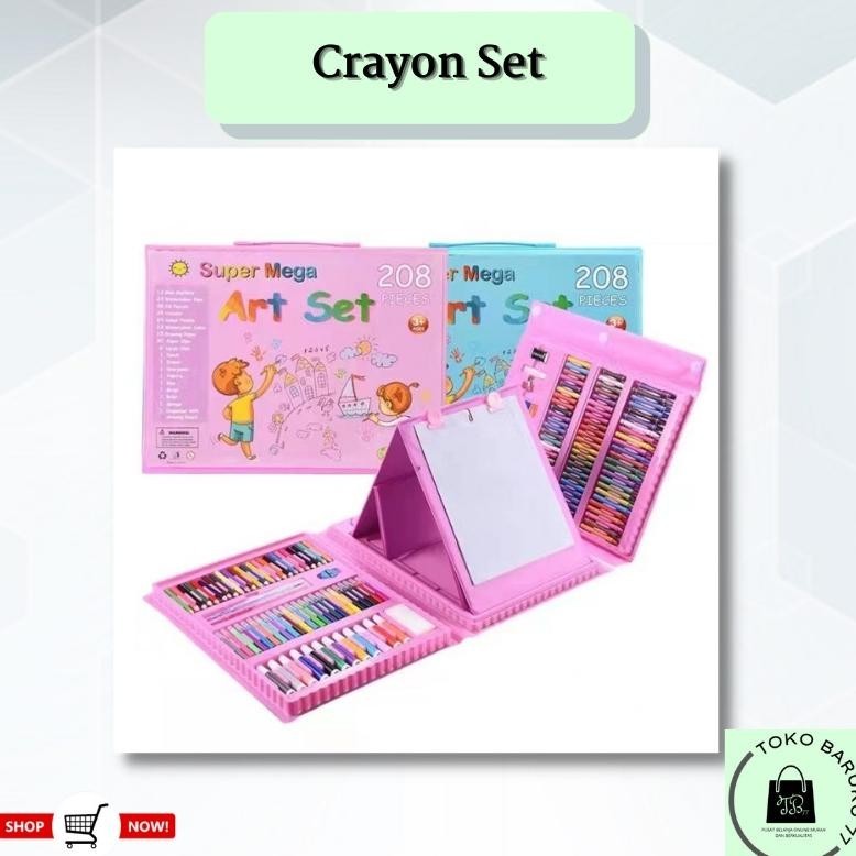 

TERLARIS (KEYA) Pensil Warna Crayon Set 208 Pcs Alat Menggambar Mewarnai Anak eq-77