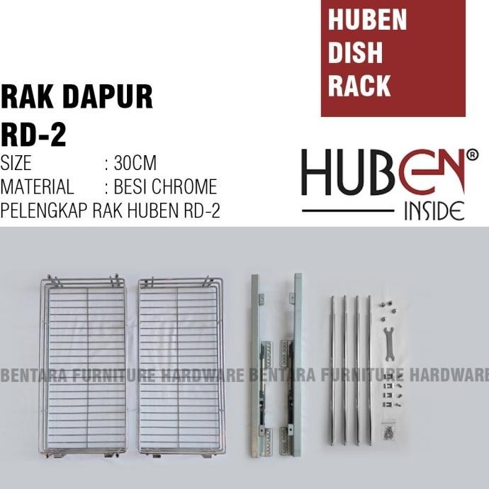 Huben Rd-02 Rak Dapur 30Cm / 40Cm Besi Chrome Kerangka Botol Piring Heldotara