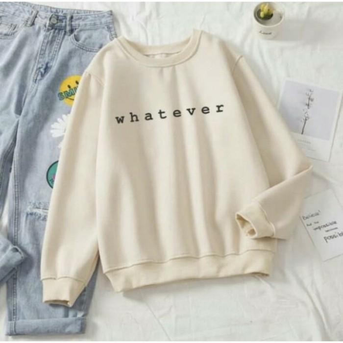 BISA COD - SWEATER PRIA WANITA (WHAT EVER)