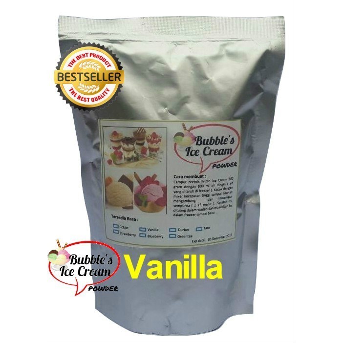 

Bubuk Es Krim Vanilla 500 Gr, Bubble'S Ice Cream Bulky Instant Powder