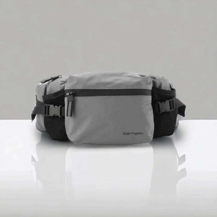 Hush Puppies Waist Bag 2110 Tas Selempang Pria Abu + Tote Bag