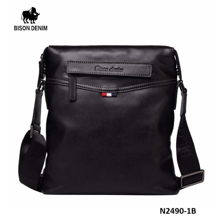 Tas Selempang Pria Kulit Sapi Bison Denim (Bison-2490))
