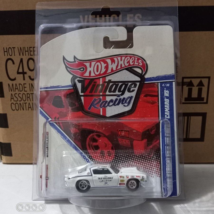 Hotwheels Vintage Racing 70 Chevy Camaro RS Old Reliable Putih