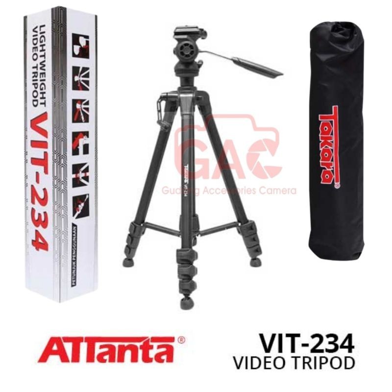 Tripod Takara  VIT 234 fluid head + bag video tripod