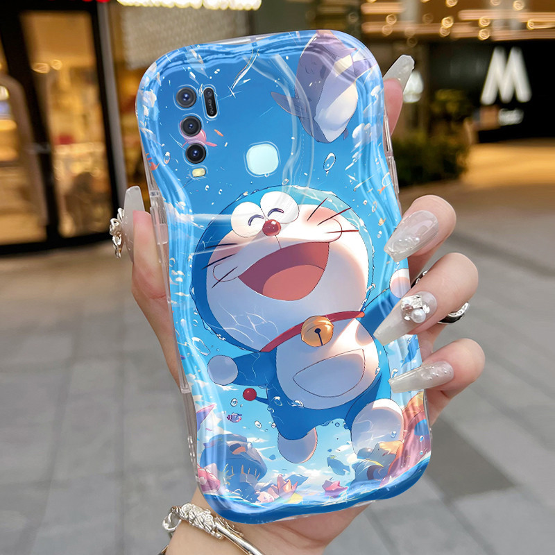 Casing Hp VIVO Y50 VIVO Y30 VIVO Y30i Case Softcase sarung lembut Kesing ponsel pola renang Doraemon