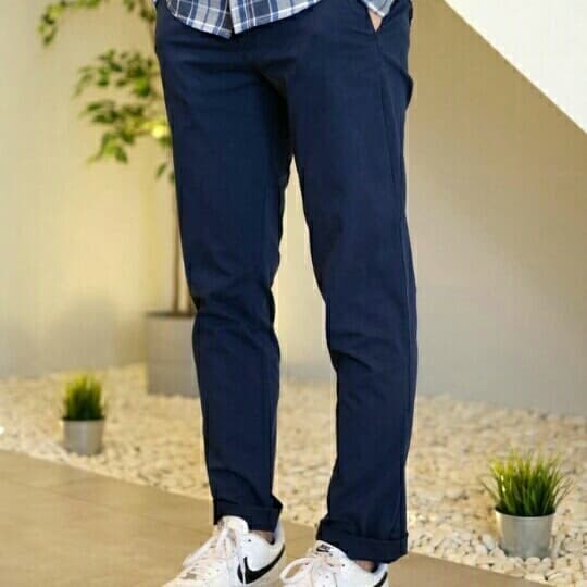 Celana Panjang Gap Slim Fit Stretch Chino Pants Navy Pria