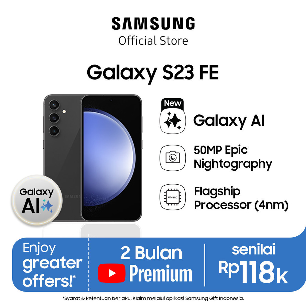 Samsung Galaxy S23 FE 8/256GB - Graphite, Handphone AI
