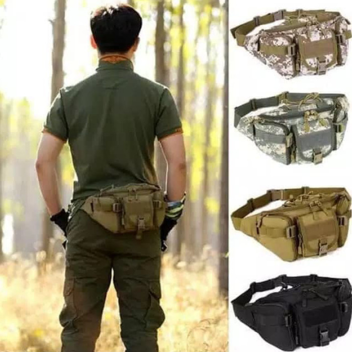 Tas Pinggang Pria Waistbag Pria Tactical Army Waist Bag Tentara