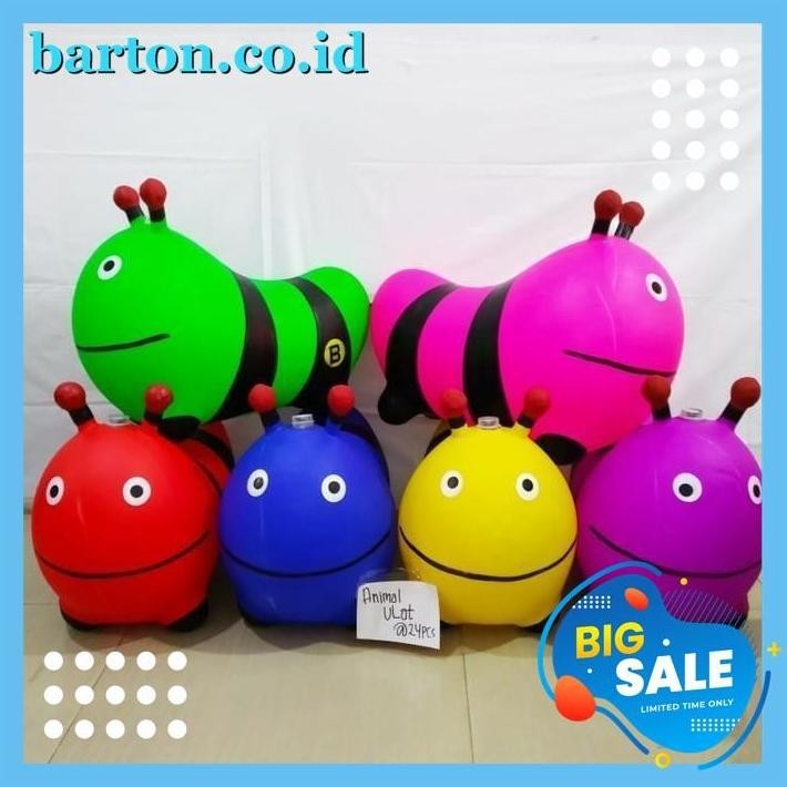 MAINAN JUMPING KUDA MODEL ULAT BULU KARET LOMPAT BAN BESAR KUDA KUDAAN OBRAL DISKON 
