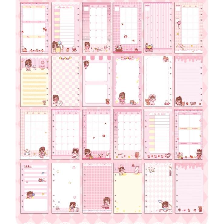 

PJJ-1621 Zumoo Princess Art Binder SET PVC A6 Full Color Paper Planner / Binder SET PVC A6 dengan Loose Leaf Planner Warna GRID Hemat