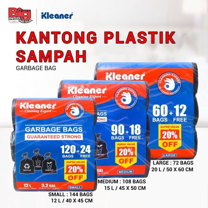Kantong Plastik Sampah 40X45 45X50 50X60 Kresek Sampah Trash Bag