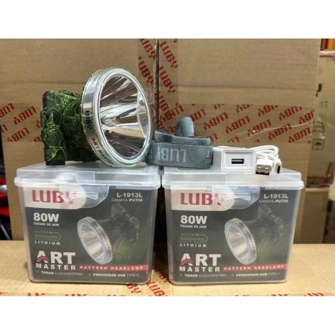 senter kepala Luby L1913L L1913L 80w 80watt cahaya putih
