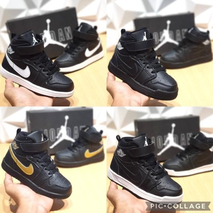 Sepatu Sekolah Anak Hitam Putih Laki Perempuan Nike Jordan Basket Kids Sakyabhagawanta
