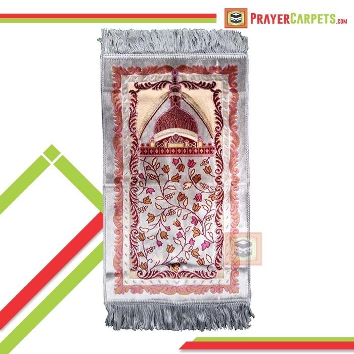 Sajadah Warna Krim Dan Cokelat Motif Masjid Sejadah Anak - Prayer Rugs