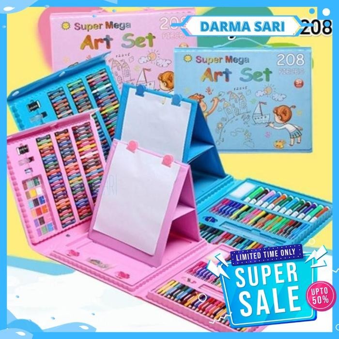 

SUPER MEGA ART SET ALAT GAMBAR TULIS ANAK CRAYON PENSIL WARNA 208 PCS MURAH MERIAH