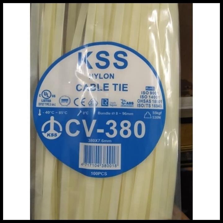 

TERMURAH CABLE TIES KSS CV 380 / KABEL TIES KSS CV380 (HITAM/PUTIH) 100 PCS !!!!!!!