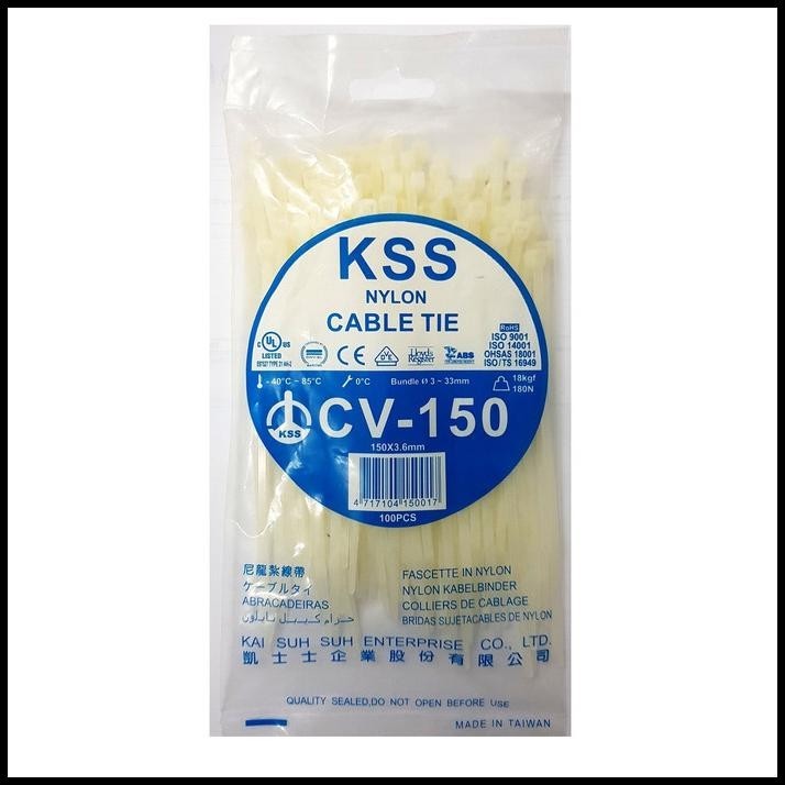 

TERBARU CABLE TIES KSS CV 150 / KABEL TIES KSS CV150 (HITAM/PUTIH) 100 PCS !!!!!!