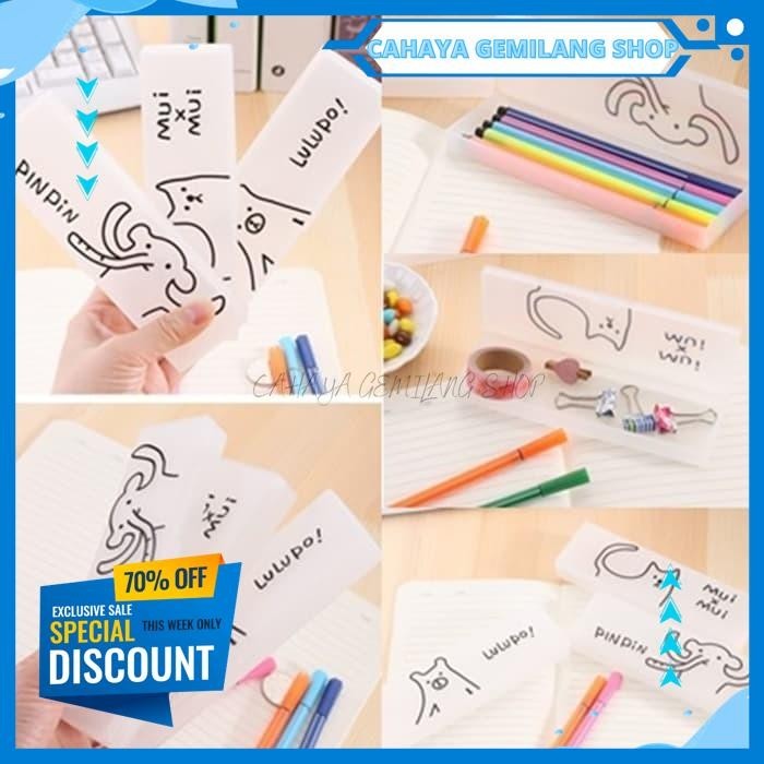 

KOTAK PENSIL PLASTIK STATIONERY KOREAN DOODLE SERIES PENCIL BOX HIGHT QUALITY !!