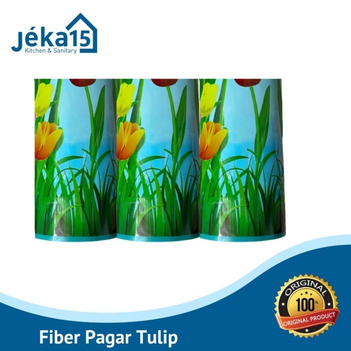 Fiber Pagar Tulip Bunga / Penutup Pagar Meteran Motif Tulip Bunga