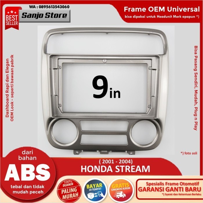 Frame PNP 2001-2004 Honda Stream Head Unit Android 9 inch Universal