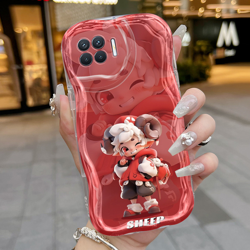 Casing Hp OPPO A93 2020 F17 Pro Reno 4F Reno4 F Reno 4 Lite Reno4 Lite Case topi tanduk sapi merah u