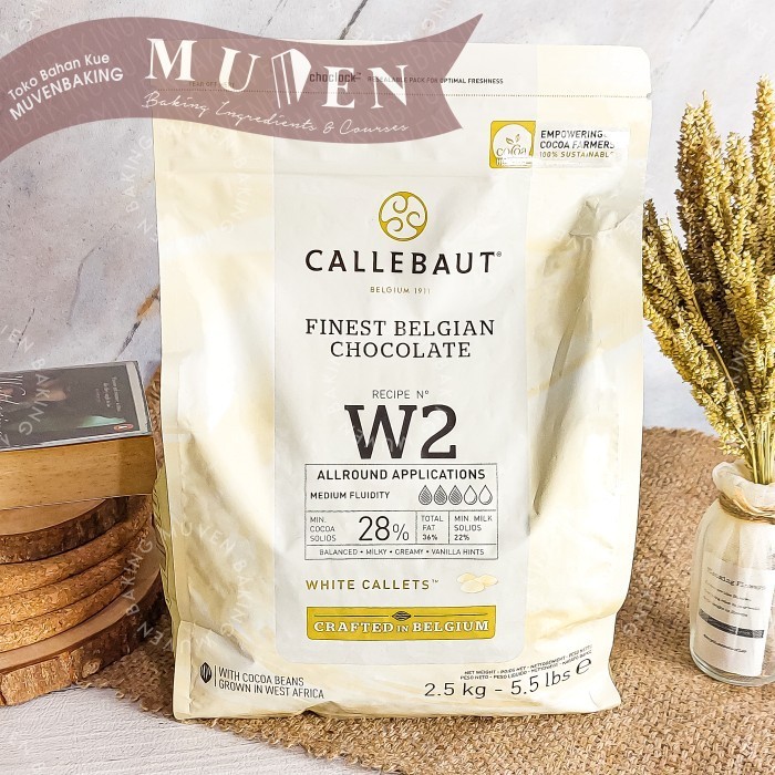 

Cabina Barry Callebaut 2,5 Kg White Callets W2 Belgian Chocolate Couverture