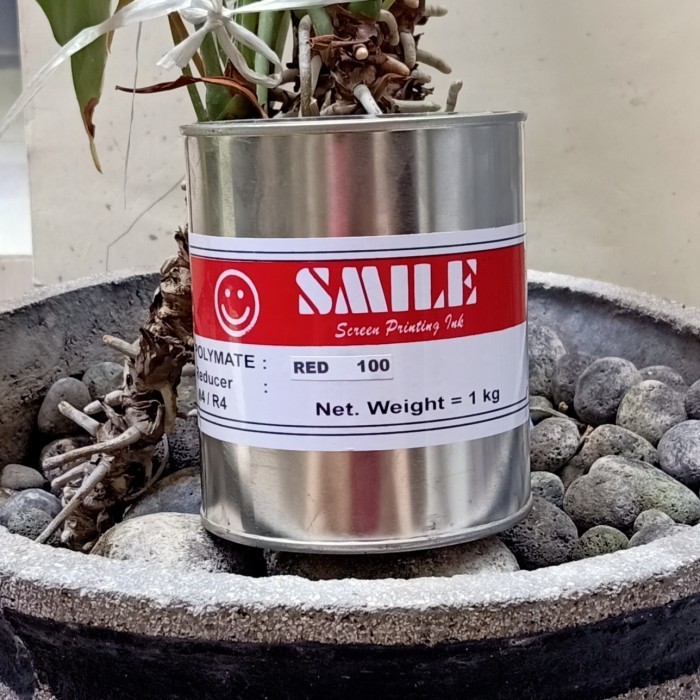

[Red 100] Tinta/Cat Sablon Plastik Smile Polymate 1 Kg