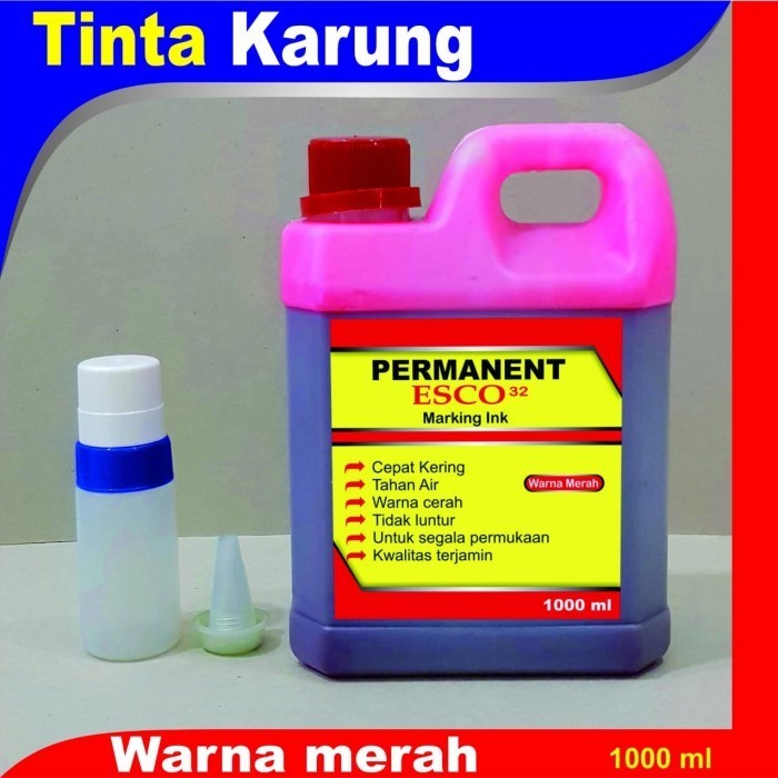 

Tinta Permanen Karung Kardus Peti Esco 1 Ltr Merah