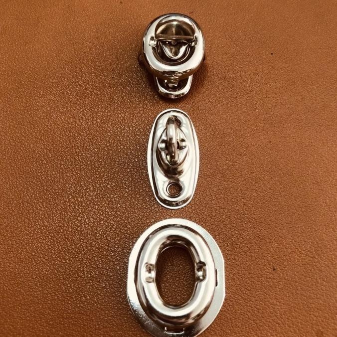 Promo Kunci Putar Tas / Kunci Putar Oval Premium / Kancing Tas Putar Clutch