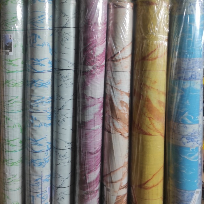 Ready Karpet Lantai Plastik Meteran Motif Keramik Marmer Granit Vinyl