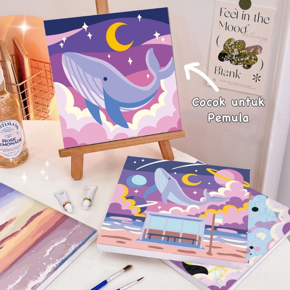 

PAINT BY NUMBER KIT 25X25CM / 20X20CM WHALE - PAINTING KIT DIY COD