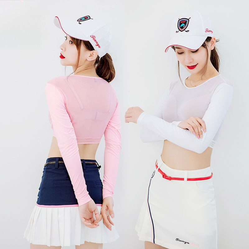Baju Golf Pelindung Matahari Wanita, Pakaian Golf Musim Panas, Baju Dalaman Es Sutra, Selendang Dala