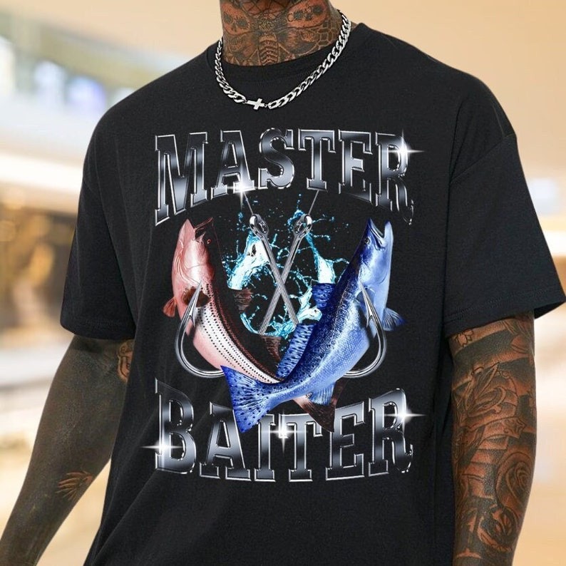 Kaus Master Baiter Gaya Grafis Vintage 90-an - Kemeja Bootleg Memancing Master Baiter - Kaus Master 