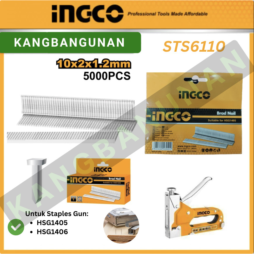 

INGCO STS6110 Refill Staples tembak (10mm x 1.2mm) isi 5000pcs