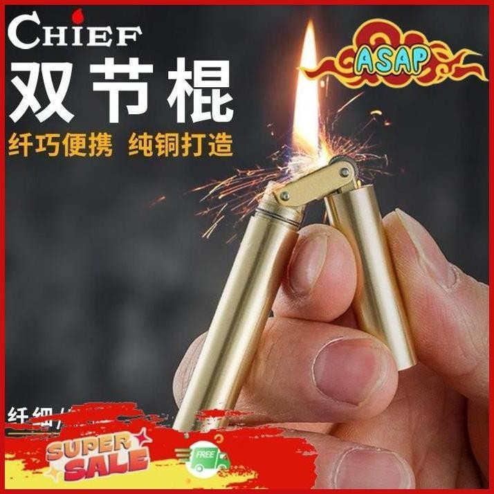 MANCIS KOREK API MINYAK RETRO SLIM NUNCHAKU CHIEF LIGHTER 3980 GIFT