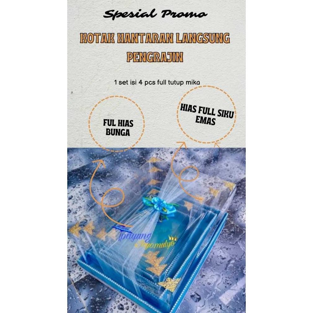 

COD Paket Box Kotak Seserahan Pernikahan 1 Set Isi 4 Hantaran Parcel Mika Unik Kekinian Mewah aq-54