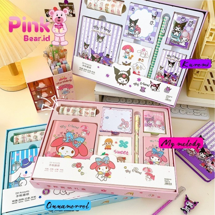 

JUAL Paket Buku Jurnal Set 7 In 1 Kuromi My Melody Cinnamorrol berkualitas