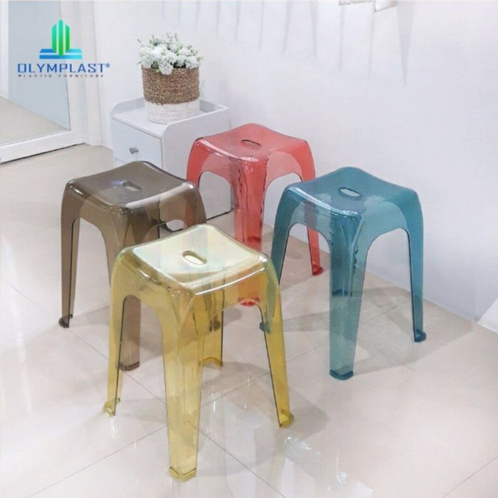 Kursi Baso Bening Olymplast Transparant Crystal Stool Kursi Cafe