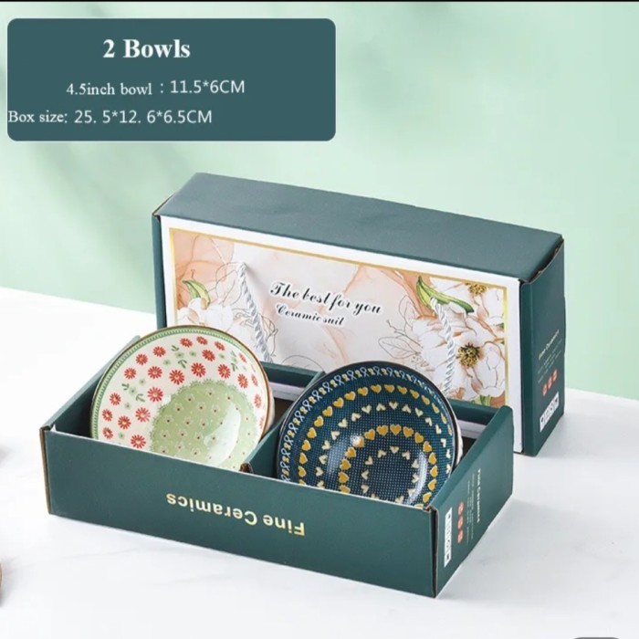 Hampers Lebaran Japanese Bowl Set 2Pcs Mangkok Keramik Mangkok Jepang