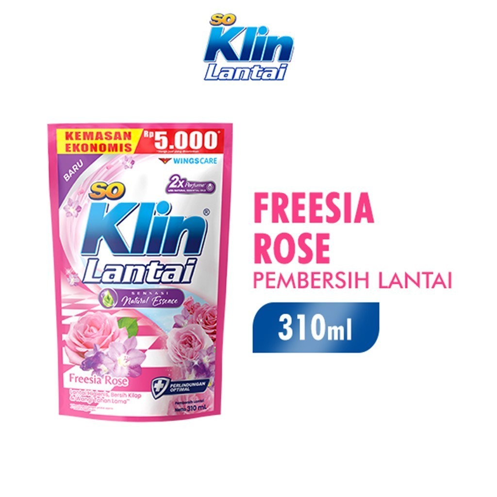 Soklin Pembersih Lantai Merah Freesia Rose Pouch 310 ml