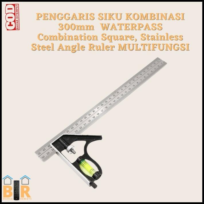 

HOT DEAL PENGGARIS SIKU KOMBINASI 300MM WATERPASS COMBINATION SQUARE, STAINLES !!