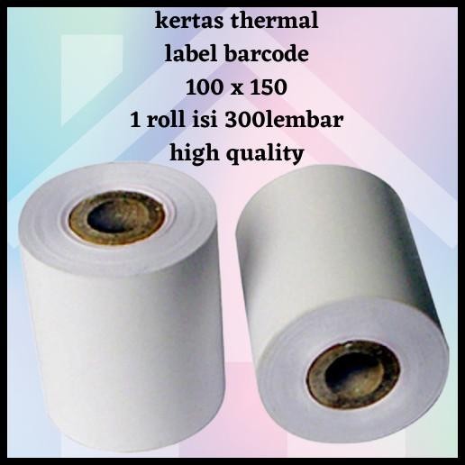 

BEST DEAL KERTAS THERMAL LABEL BARCODE 100 X 150 1 ROLL ISI 300LEMBAR HIGH QUALI !