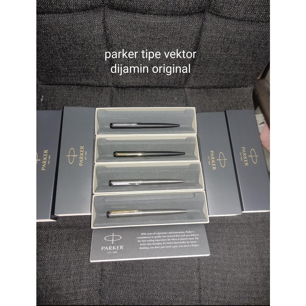 

Banyak Promooo !!! Parker Vektor Ballpoint Hitam / Silver Klip Emas Atau Silver Orinal