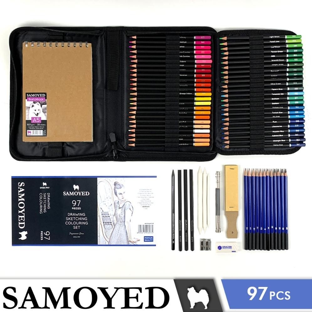 

Sedang Promooo !!! Peralatan Pensil Gambar Sketsa Warna / Professional Drawing Sketching Colouring Set Samoyed Drsk-P97